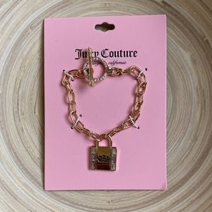 NWT Juicy Couture Gold Lock and Crown Bracelet
